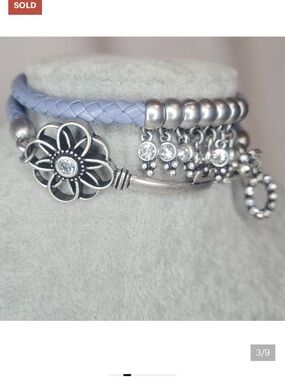 Premier Designs Periwinkle Wrap Bracelet with Silver Accents